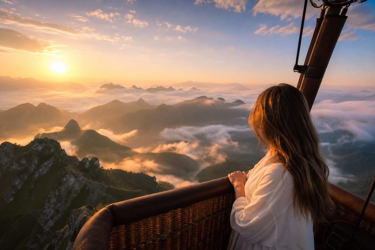 Vuelo en globo al amanecer sobre Montserrat — foto 2